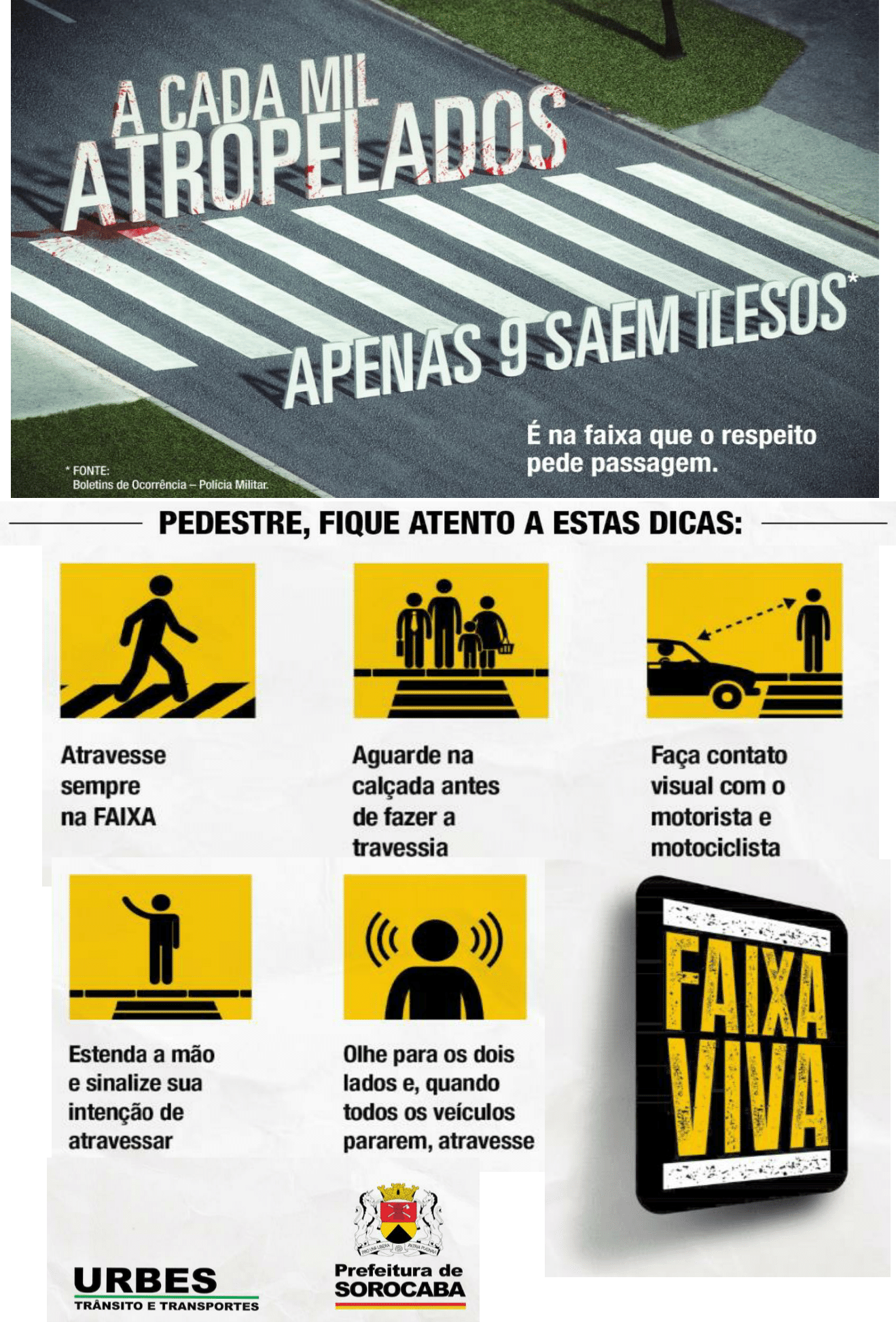 Recomendações ao Motorista, Campanha Faixa Viva - www.santo…